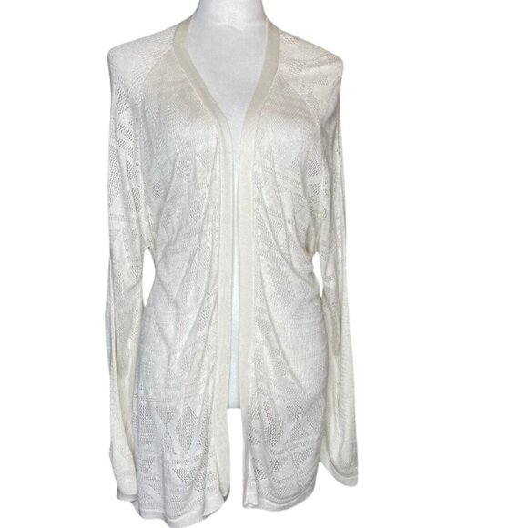 Defacto Women's Open Knit Long Sleeve Aztec Geometric Open Cardigan XL - Picture 1 of 5